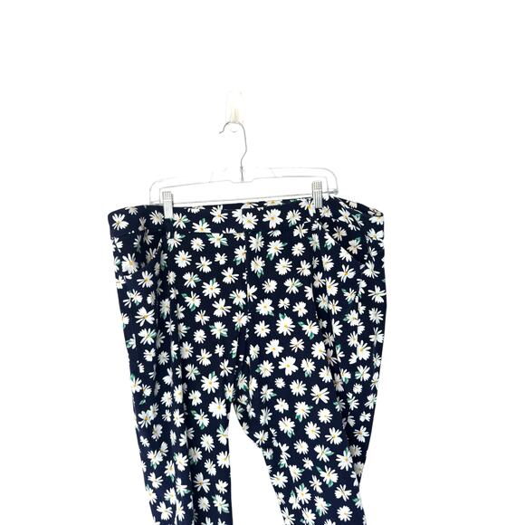 Old Navy Blue Floral Print Plus Career Office Work Business Pixie Pants Size 20 - Picture 5 of 13